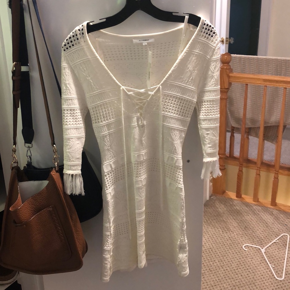 beautiful white summer eyelet dress